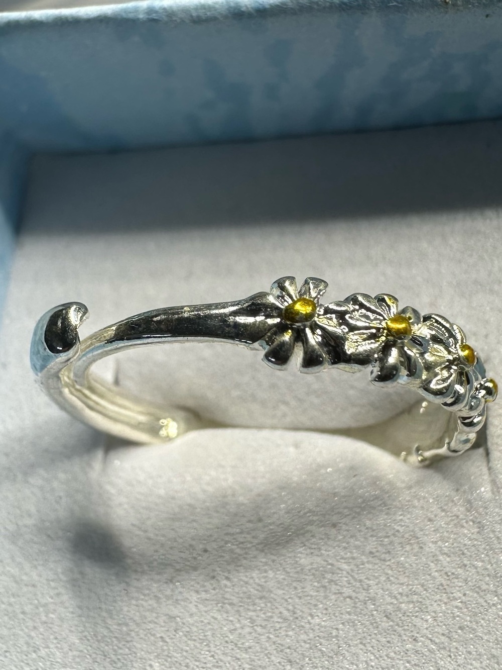 Adjustable Silver Daisy Ring – Enamel Floral Boho Jewelry NWOT - Picture 17 of 17